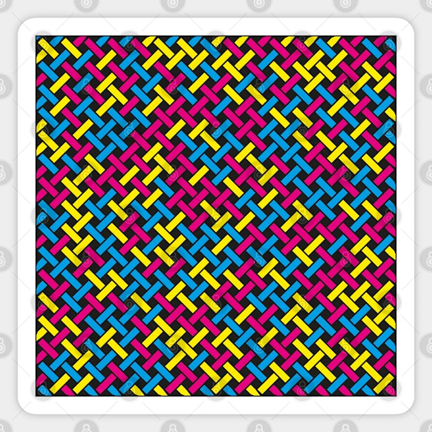 Weave Pattern (CMYK) Magnet by John Uttley